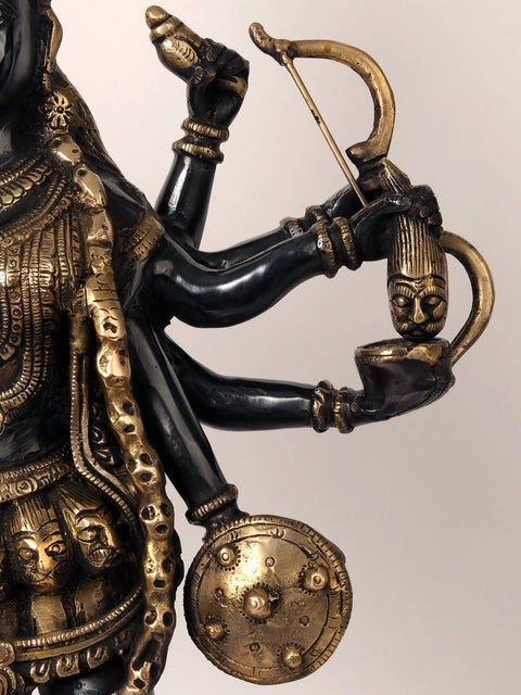 23" Standing Eight Armed Goddess Kali Brass Statue