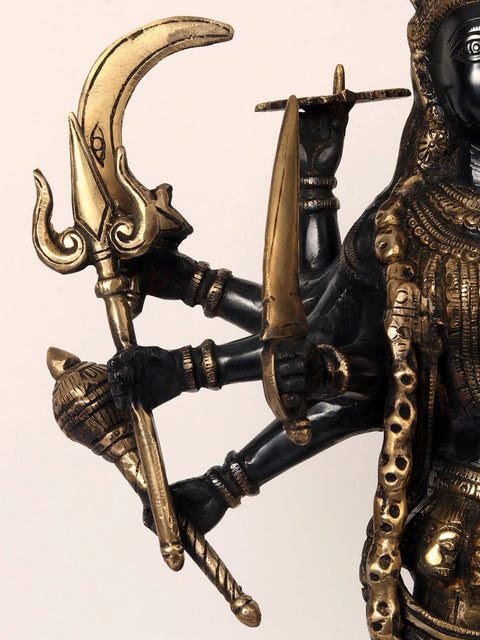 23" Standing Eight Armed Goddess Kali Brass Statue
