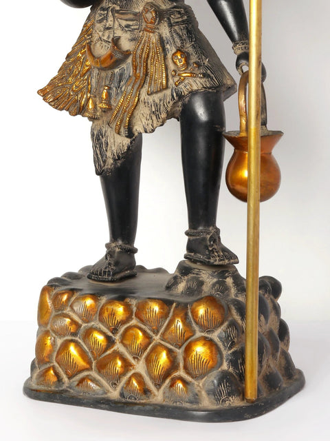 26" Standing Four Armed Blessing Lord Shiva Brass Statue