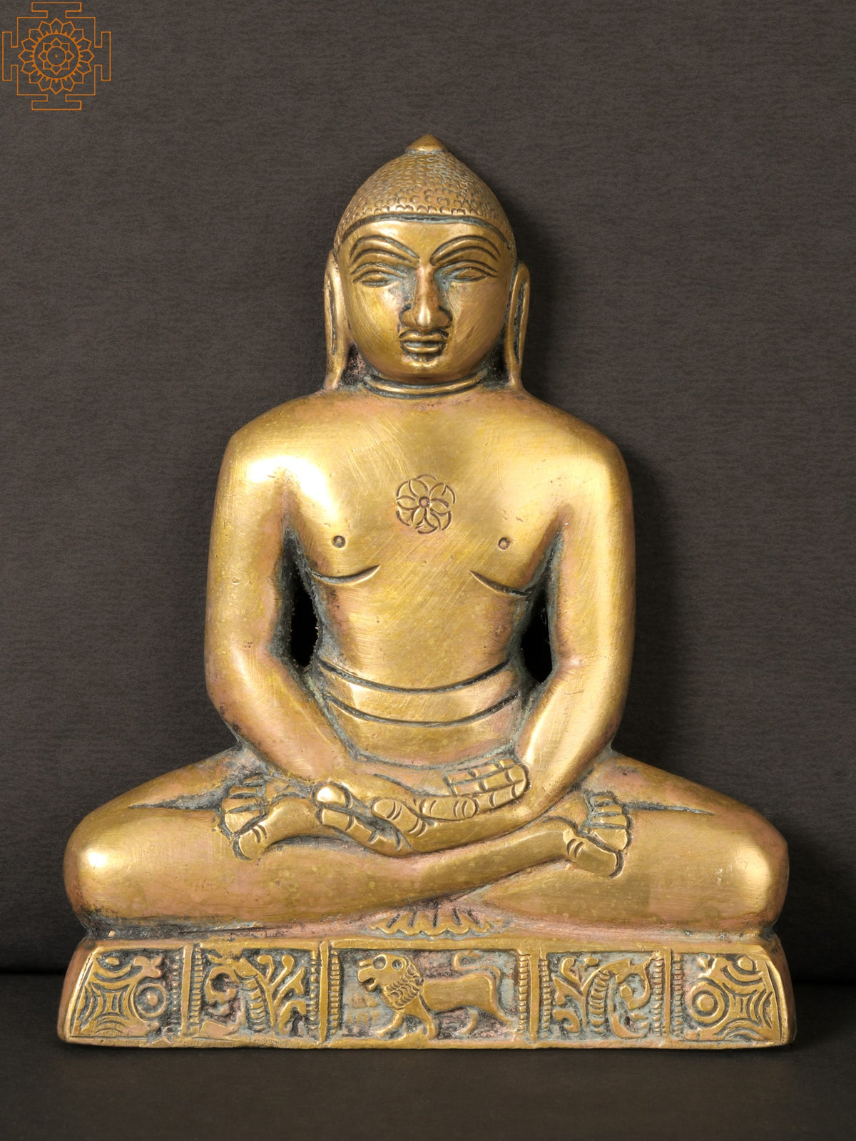 5" Mahavir Brass Wall Hanging - Last Jain Tirthankara