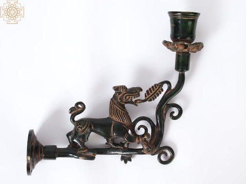 9" Yali Design Candle Holder in Brass | Wall Décor