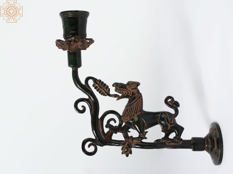 9" Yali Design Candle Holder in Brass | Wall Décor
