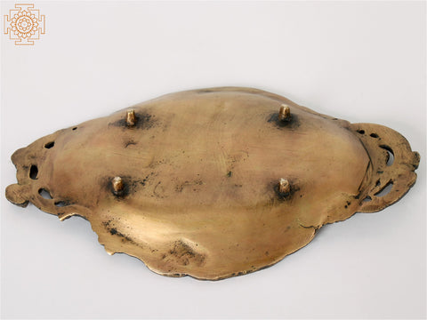 9" Designer Brass Tray | Table Decor Showpiece