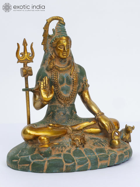 9" Blessing Lord Shiva Brass Statue