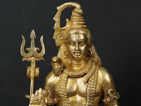 9" Blessing Lord Shiva Brass Statue