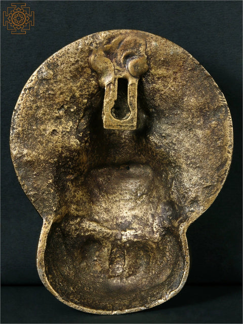 5" Small Kathakali Face in Brass | Wall Hanging