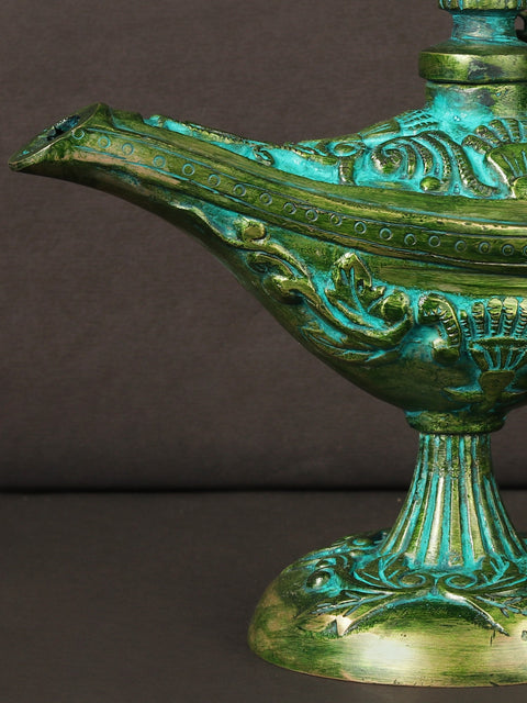 9" Aladin Magic Chiraag in Brass | Home Decor