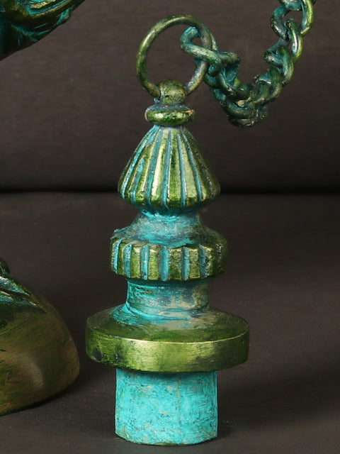 9" Aladin Magic Chiraag in Brass | Home Decor