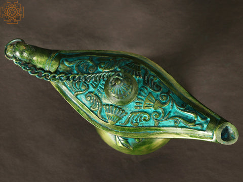 9" Aladin Magic Chiraag in Brass | Home Decor
