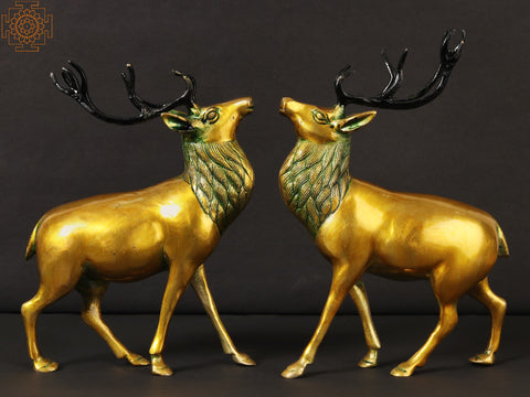 9" Antilope Pair in Brass | Made in India