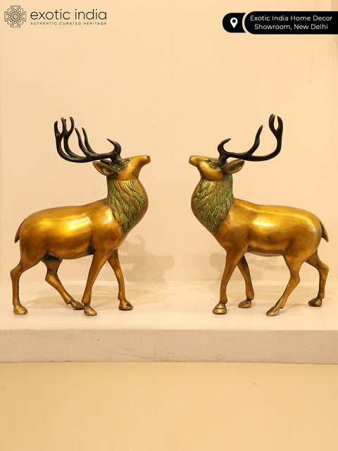 9" Antilope Pair in Brass | Made in India
