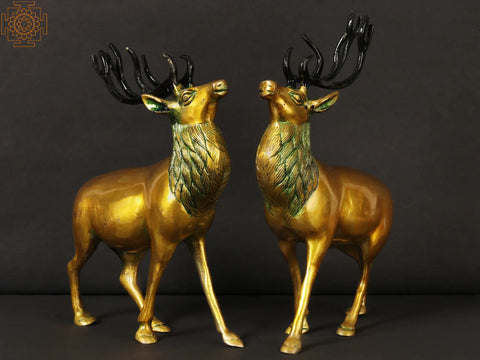 9" Antilope Pair in Brass | Made in India