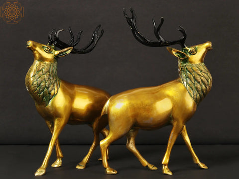 9" Antilope Pair in Brass | Made in India