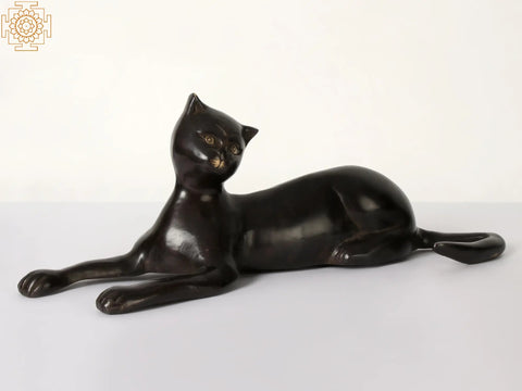 15'' Brass Cat for Home Decor