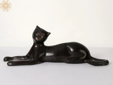 15'' Brass Cat for Home Decor