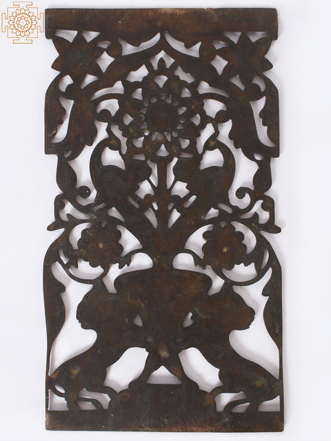 14" Brass Flower Design Wall Decor | Wall Hanging