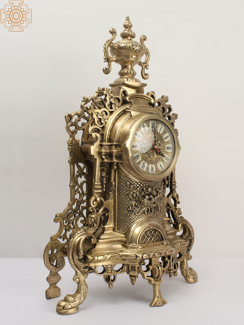 23" Designer Tabletop Brass Clock | Made in India
