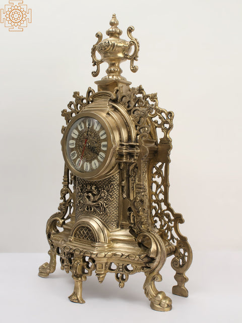 23" Designer Tabletop Brass Clock | Made in India