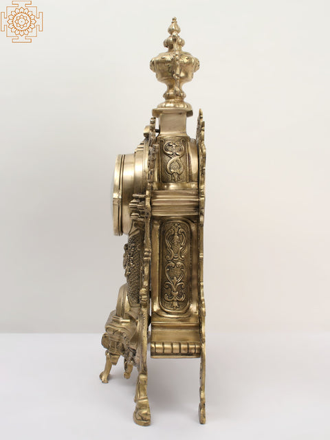 23" Designer Tabletop Brass Clock | Made in India