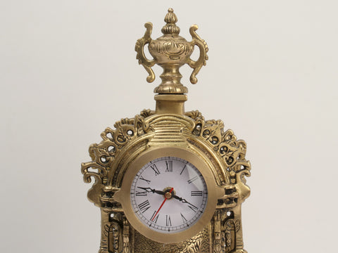14" Tabletop Brass Clock with Roman Counting | Made In India