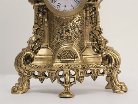 14" Tabletop Brass Clock with Roman Counting | Made In India