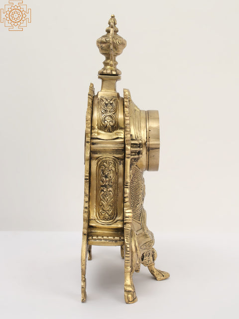 14" Tabletop Brass Clock with Roman Counting | Made In India