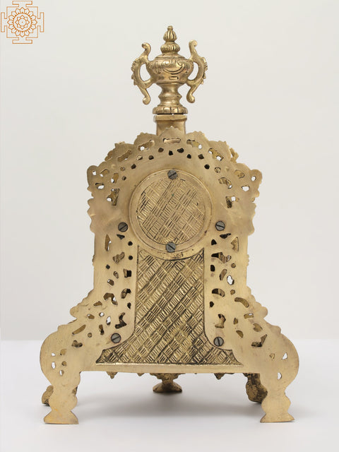 14" Tabletop Brass Clock with Roman Counting | Made In India