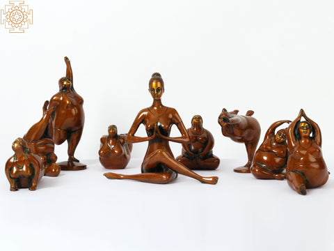 14" Brass Yoga Ladies | Home Decor