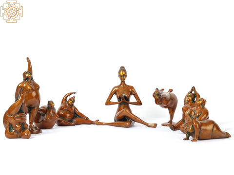 14" Brass Yoga Ladies | Home Decor