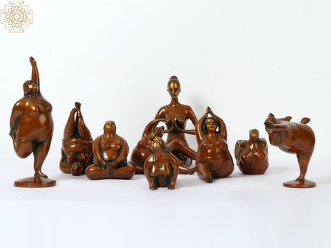 14" Brass Yoga Ladies | Home Decor