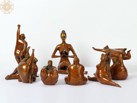 14" Brass Yoga Ladies | Home Decor