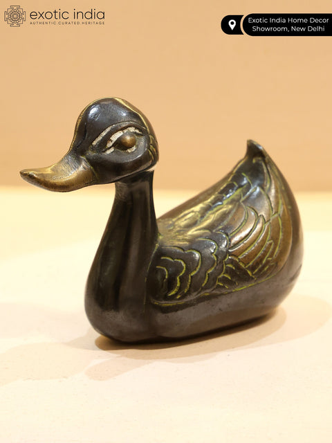 6" Small Brass Decorative Duck