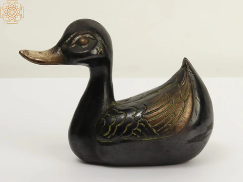 6" Small Brass Decorative Duck