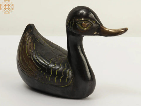 6" Small Brass Decorative Duck