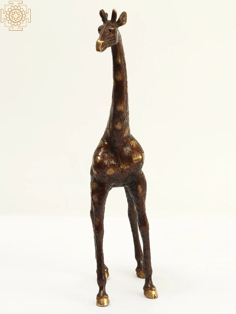 13" Brass Decorative Giraffe Statue | Home Decor