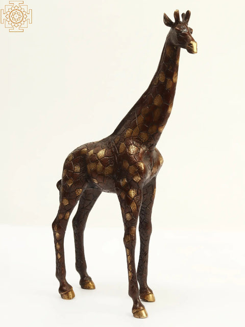 13" Brass Decorative Giraffe Statue | Home Decor
