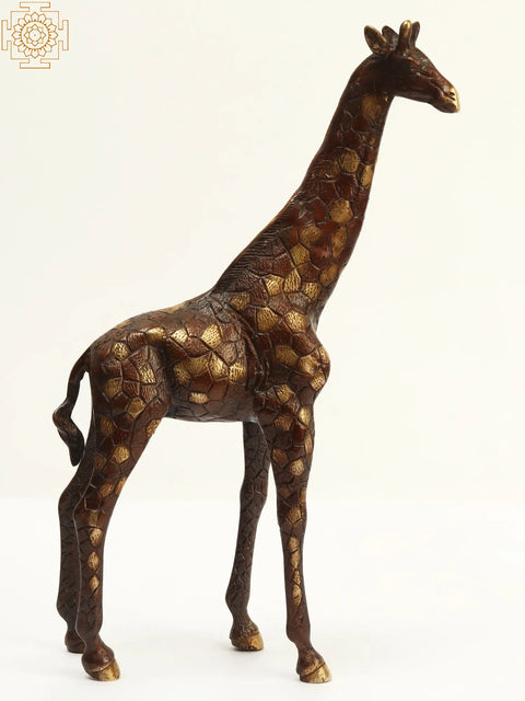 13" Brass Decorative Giraffe Statue | Home Decor