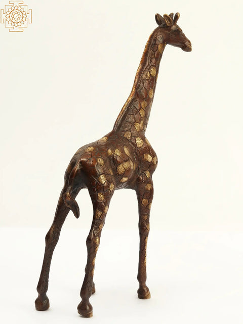 13" Brass Decorative Giraffe Statue | Home Decor