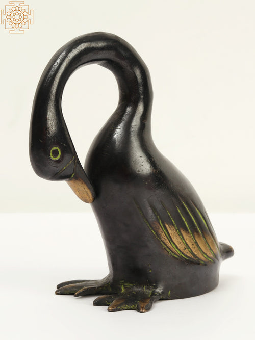 6" Small Brass Decorative Swan Statue