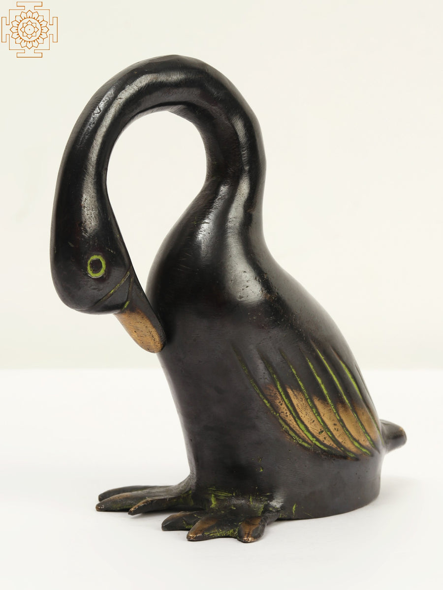 6" Small Brass Decorative Swan Statue