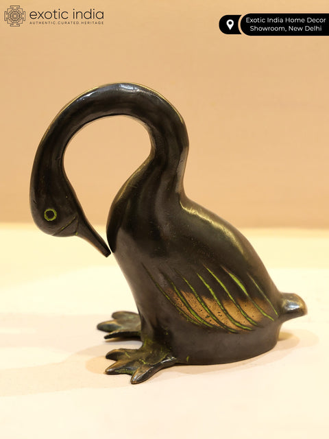 6" Small Brass Decorative Swan