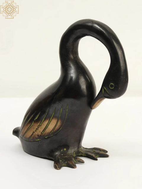 6" Small Brass Decorative Swan