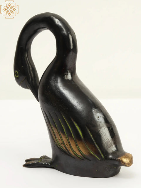 6" Small Brass Decorative Swan