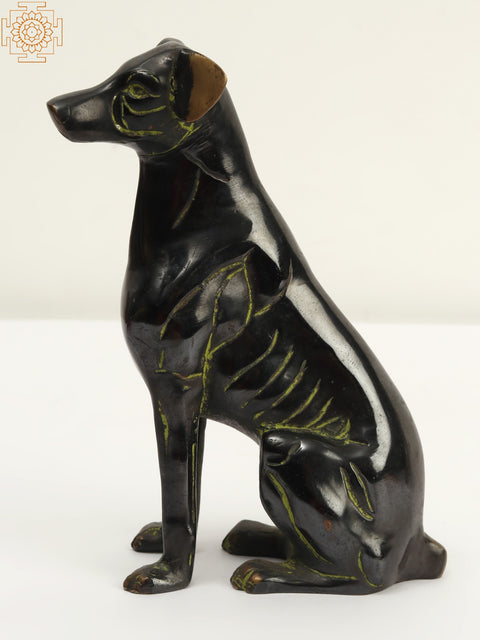 7" Brass Dog Statue | Home Decor