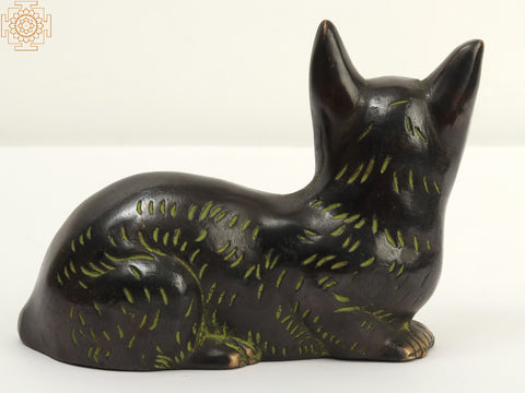 6" Small Brass Beautiful Cat | Home Decor