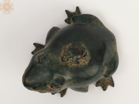 3" Small Brass Child Frog on Mother Statue | Home Decor Figurine Mother and Son