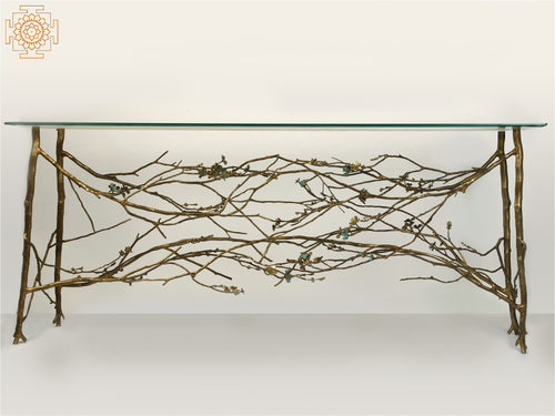 Brass Console Table with Handmade Elegance Design