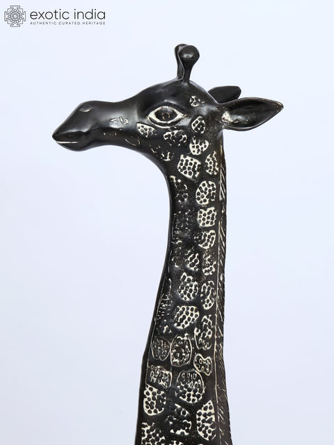 53" Pair of Giraffe Statues in Brass - The Tallest Animal on Earth