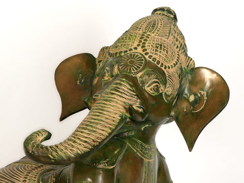 25" Crawling Baby Ganesha Idol in Brass