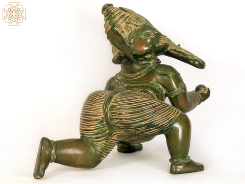 25" Crawling Baby Ganesha Idol in Brass